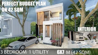 42 SQM (450 SQF ) Small House design  Idea  efficient  real estate design which costs 15 to 20k USD