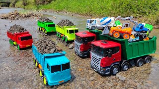 Membersihkan Truk Tronton Pasir Dan Menemukan Mainan Tayo, Mobil Molen, Mobil Tangki, Mobil Offroad