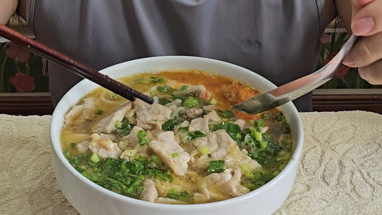 Ăn bún thịt thăn đổi bữa rất thú vị #eating #yummy #foodvietnam #amthuc 