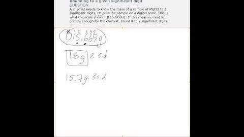 Video 8. ALEKS Problem. Rounding to a significant digit.