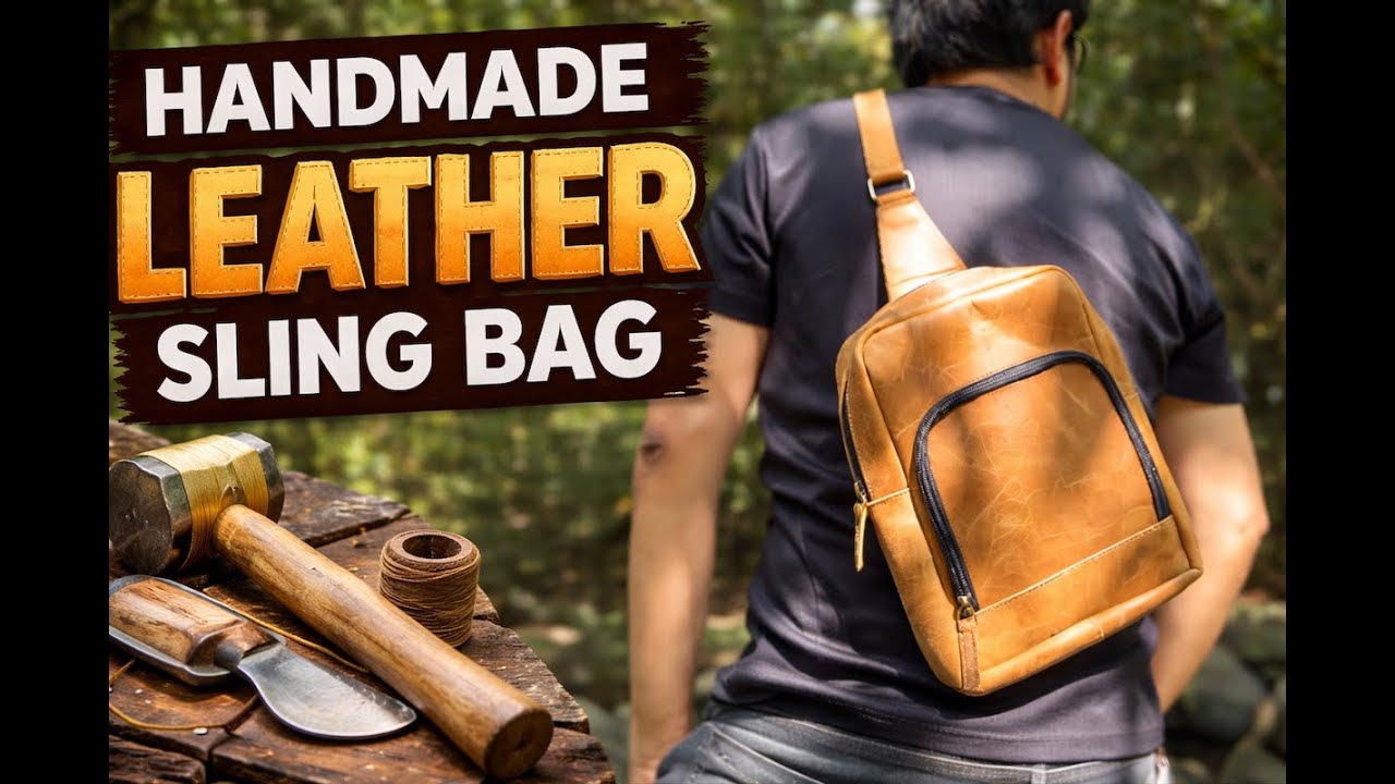 From Hide to Bag: Tan Veg Pull-Up Leather Crossbody Sling Bag