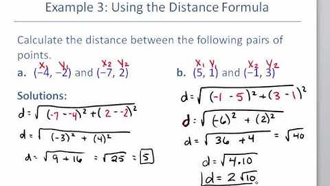 Section 2.1, Distance and Midpoint Formulas