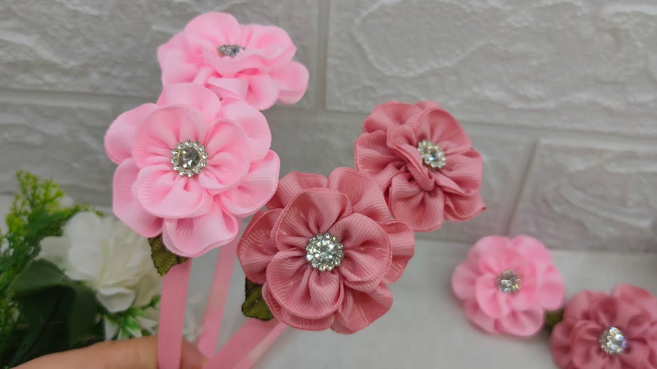  فكرة رائعة لطوق شعر باستخدام شريط ستان 2 سم  - DIY