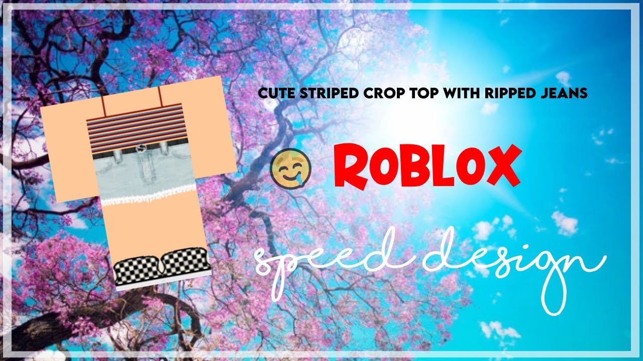 Cute Striped Crop Top W Jean Shorts W A Belt Vans Roblox Speed Deisgn Midniqht Stxxrs Youtube - roblox speed design striped yellow crop jeans vans youtube