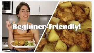 One-Pan Roasted Chicken and Potatoes - Fast and Beginner-Friendly Recipe
