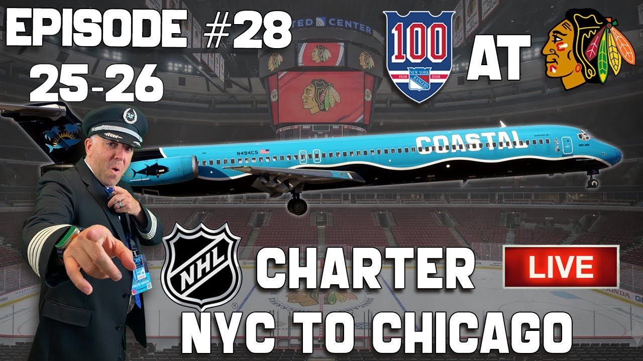 Realistic NHL Charter Flight | MD-80 | New York → Chicago