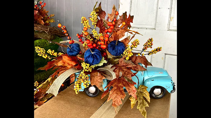 Teal Fall Truck Centerpiece |  Dylan Live Demo