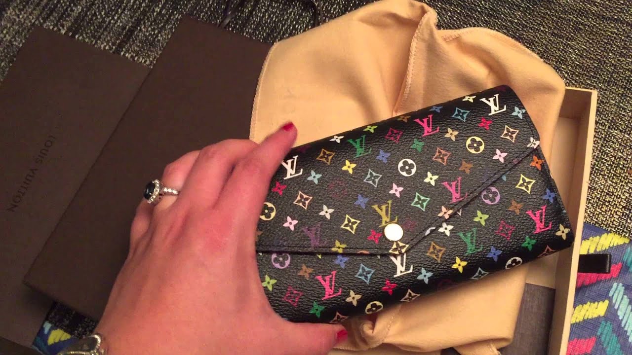 Louis Vuitton Unboxing - Sarah wallet in multicolor black - YouTube