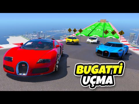 🚀 Bugatti Ailesi Arabalar Hızlandırıcılı Uçma Parkurunda 🚀 GTA 5