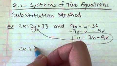 Finite Math 2.1 - Substitution Method