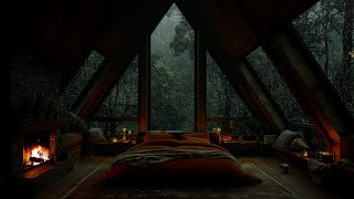 Soothing Soundscape| Rain and Fire by the Window for Deep Relaxation