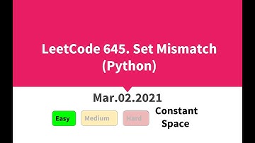 LeetCode 645. Set Mismatch (Python)
