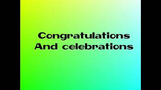 Congratulations and Celebrations Lyrics with audio