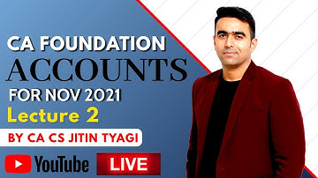 CA FOUNDATION ACCOUNTS FULL COURSE LEC.NO.2 FOR MAY 2022 BY CA CS JITI TYAGI