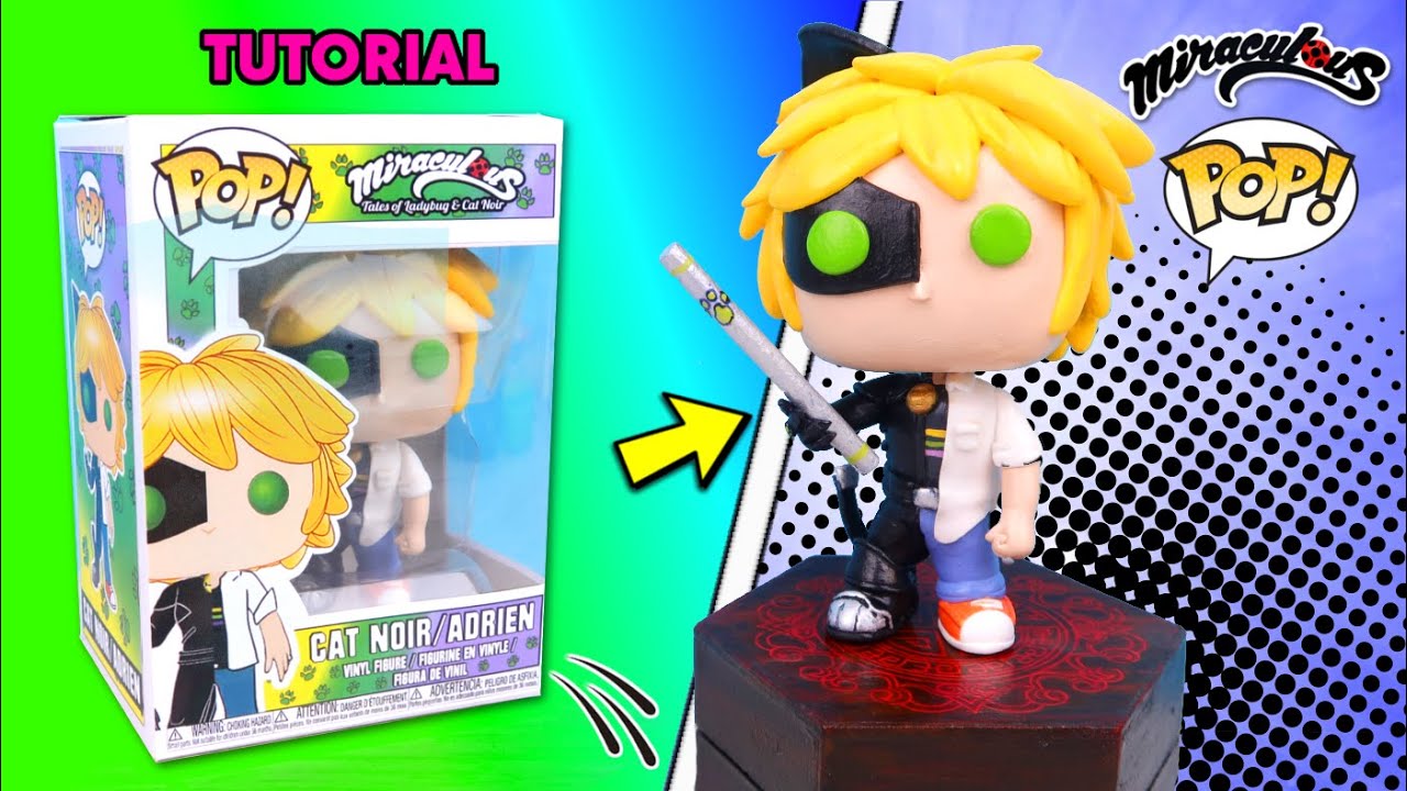 Diy 100 Handmade Cat Noir Adrien Funko Pop Of Miraculous Ladybug Box And Figure Half Body Youtube