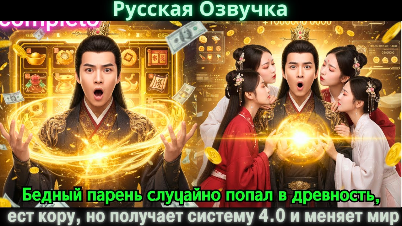 Бедный парень случайно попал в древность, ест кору, но получает систему 4.0 и меняет мир#дорама#2025
