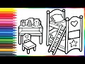 How to draw a crib for two for children/Bolalar uchun chaqaloq karyolasini qanday chizish mumkin
