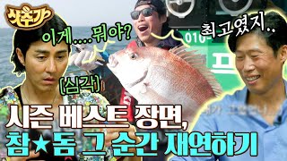 [#샷추가] 참바다의 참돔 월척이 아묻따 레전드 장면이지! 잡고 나서 세끼하우스 뒤집어진 역대 최고의 순간👍 | #삼시세끼어촌편5 #Diggle