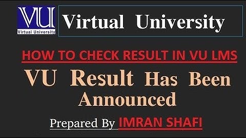 How to check VU result I Virtual University result Check
