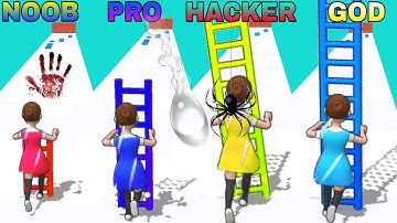 NOOB vs PRO vs HACKER vs GOD in Ladder Master @DKJGamePlay