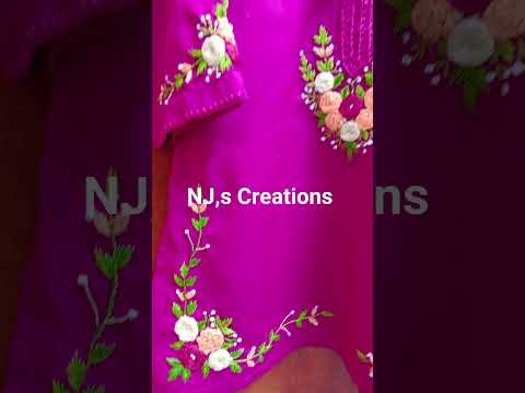 Hand embroidery kurta design by NJ,s Creations