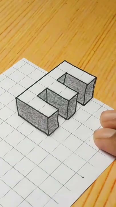 Easy 3d Drawing Letter E / How To Draw Capital Alphabet For Beginners #shorts