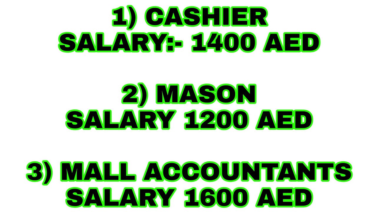 Job In Dubai Cashier, Mall Helper, Store Keeper And