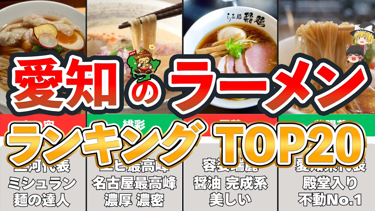 【絶品ラーメンのみ！】愛知のラーメンランキングTOP20