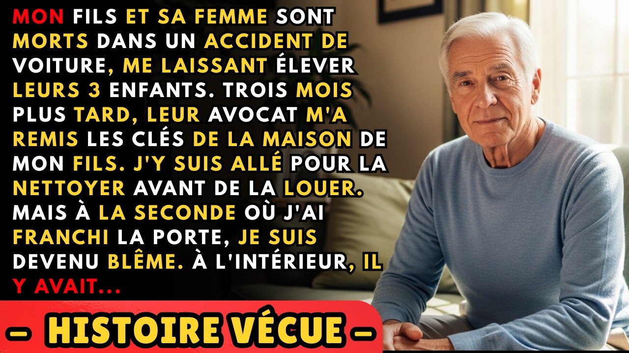 La clé a tourné trois fois dans la serrure avant que la porte ne cède. L'odeur du café frais m'a frappée, et sur la table, deux tasses encore chaudes. Dans la maison de mon fils décédé depuis...