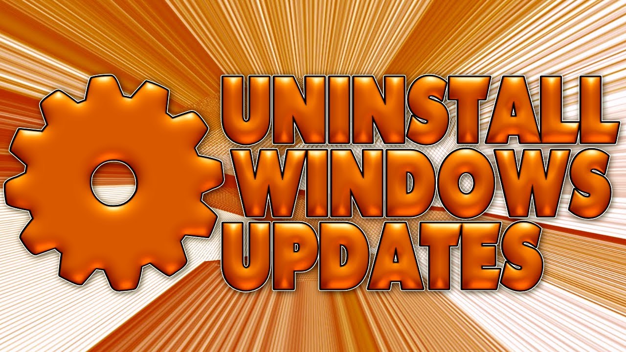 Uninstall A Windows Update