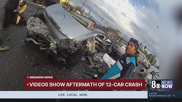 Las Vegas police release videos from triple-deadly 12-car wreck
