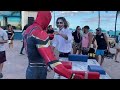 Fit Girl vs Spider Man Arm Wrestling