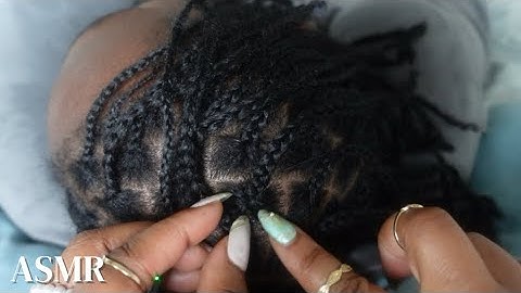 ASMR Real Person Scalp Check and SCRATCHING between single BRAIDS (no talking!)