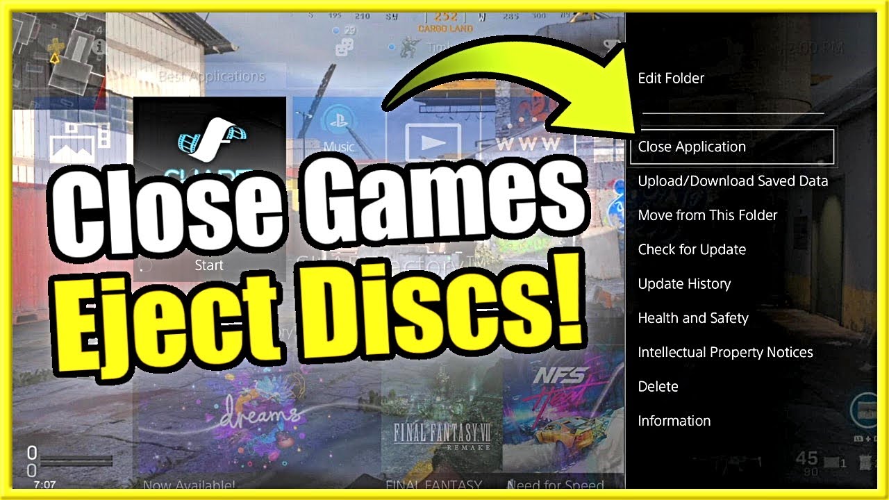 jeg fandt det schweizisk forening How to Close Games and Applications on PS4 & Eject Discs! (Easy Method!) -  YouTube