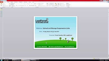 [LeadFerret Webinar] - Upload and Manage Suppression Lists