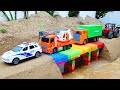 Bridge construction vehicles concrete road roller fire trucktraintransporting cars stories