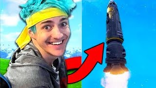 5 FORTNITE YouTubers REACTING TO *NEW* ROCKET LAUNCH in FORTNITE!!