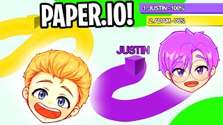 Can We COVER THE ENTIRE MAP in PAPER.IO APP?! (JUSTIN STOLE BOXY FROM ADAM!) screenshot 5