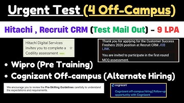 🤯Hitachi Test Mail Out | Direct Test Link Hiring | Recruit CRM Assessment 2025 | Off-Campus 2026