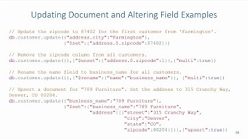 NoSQL: Updating Documents and Altering Fields in MongoDB