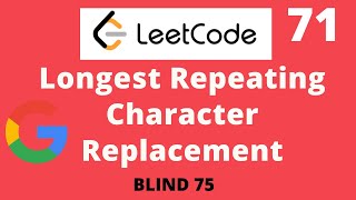 Leetcode 424. Longest Repeating Character Replacement. Python (Sliding Window)