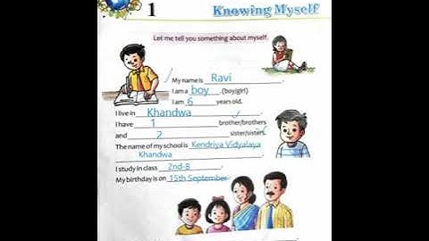 CLASS- 2 EVS CHAPTER -1 KNOWING MY SELF