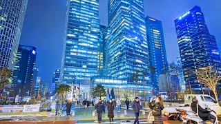 4K Seoul Night Walk! A beautiful winter evening walk. Let&#39;s enjoy and walk together!