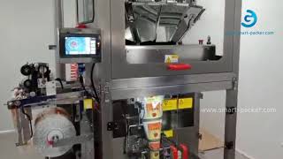 Herb weeb cannabis automatic vertical multi weighing heads filling sealing bagging machine testing v