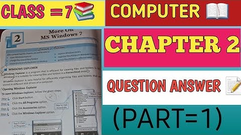 CLASS 7 COMPUTER📚 CHAPTER 2( MORE ON MS WINDOWS)QUESTION ANSWER📝 (PART =1) #Muskankhanofficial3