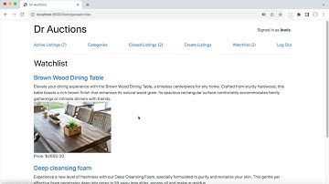 Harvard CS50 Web Programming Project 2 - Commerce