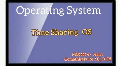 Time Sharing Operating system... tamil