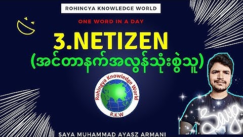 2.Netizen in Rohingya Language|With Definitions and examples|One Word in a day|