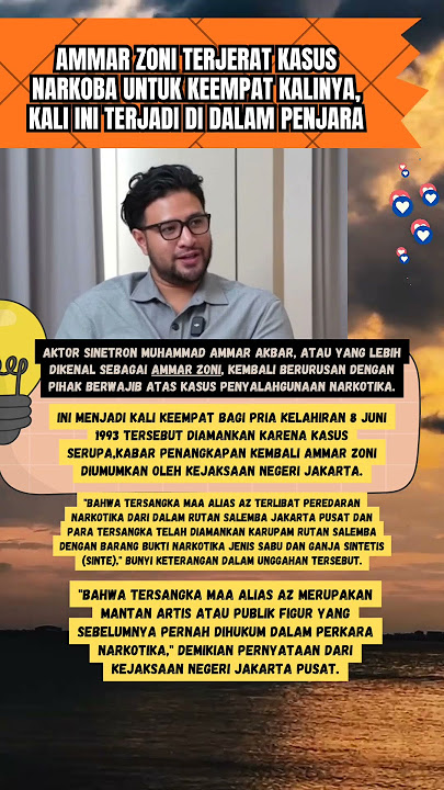 Ammar Zoni Terjerat Kasus Narkoba untuk Keempat Kalinya, Kali Ini Terjadi di Dalam Penjara#shorts