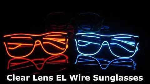 Clear Lens EL Wire Sunglasses with Sound Sensor
